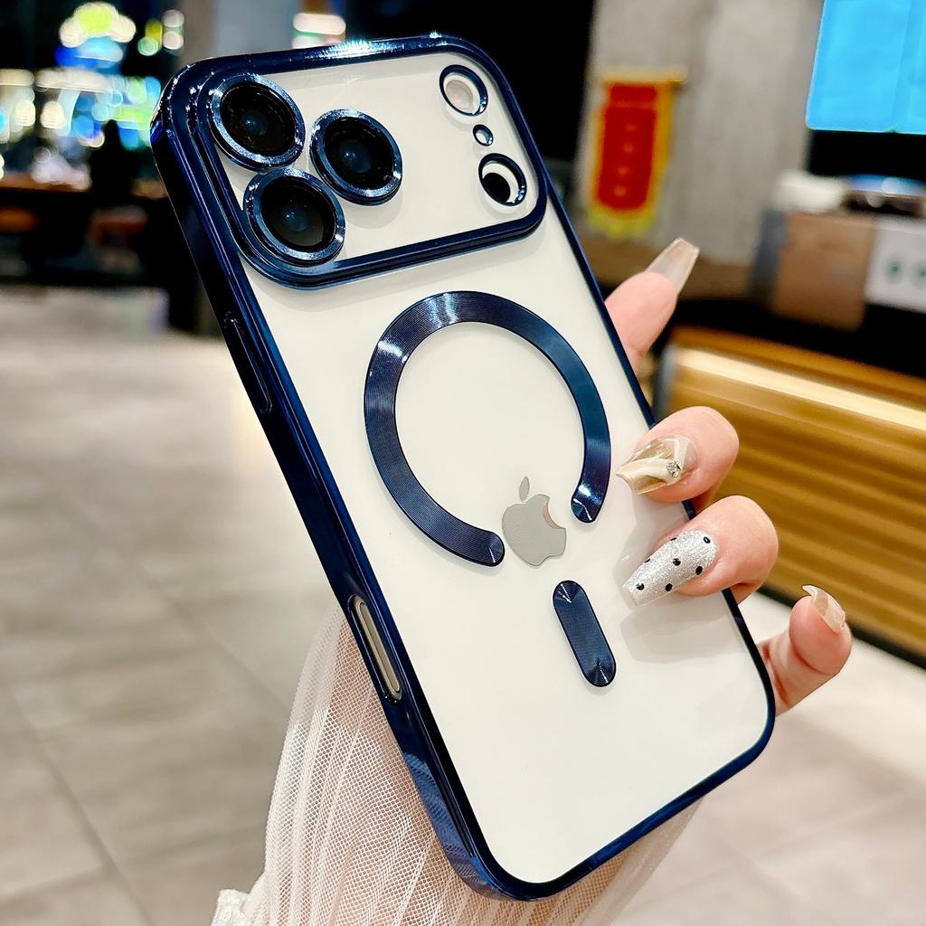 Официальные цвета Мягкий гальванический магнитный чехол для iPhone 17 Air 16 15 14 13 12 Pro Max Plus 11 для Magsafe HD Чехол