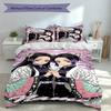 3pcs Custom Name Demon Slayer character theme Set,Includes 1 Duvet Cover and 2 Pillowcases,All-season Bedroom Decor