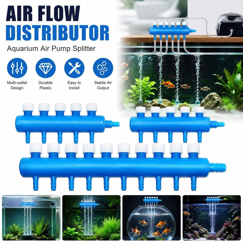 Multi Outlet Air Flow Control Valve Adjustable Aquarium Air Splitter Aquarium Aeration