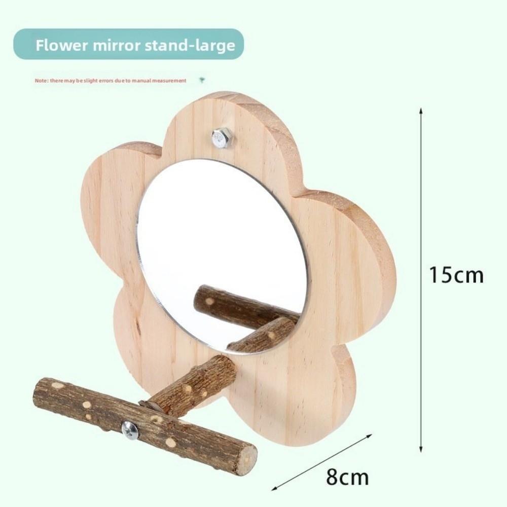 Square Bird Perch Stand Wooden Parrot Toys Creative Branch Perch Rod Stand Cage Accessories