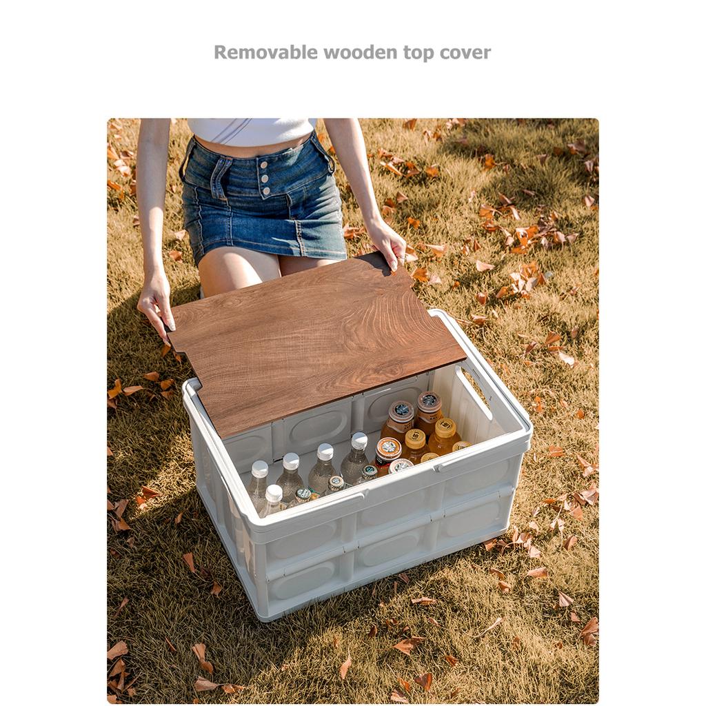 Большая белая коробка, портативный складной ящик для хранения, корзина для кемпинга, пикника, багажник автомобиля, игрушка и хранение закусок