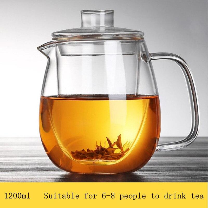 Glass Teapot for Stove Heat Resistant High Temperature Explosion Proof Tea Pot Infuser Milk Set Household Teaware