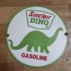 Sinclair Dino Gasoline Porcelain Enamel Sign 12" Round