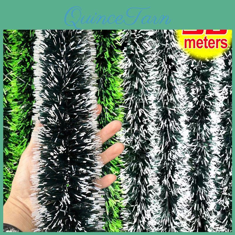 Green Tinsel Garland Artificial Christmas Cane Ribbon Wreath For Xmas Tree Hanging Pendents Wedding Party Wall Decor Supplies