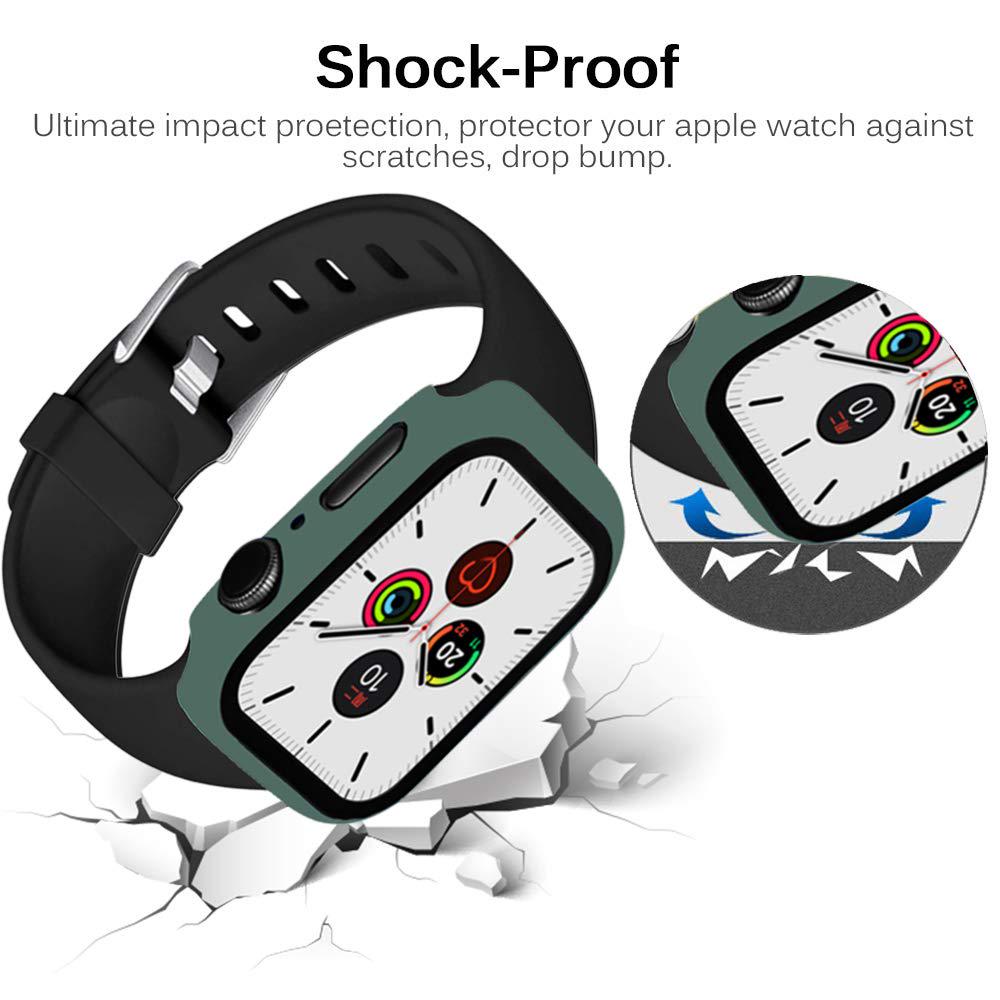 Стекло + чехол для Apple Watch серии 6, 5, 4, 3 SE, 44 мм, 40 мм, чехол для iWatch, 42 мм, 38 мм, бампер, Защитная пленка для экрана + чехол, аксессуары для Apple Watch
