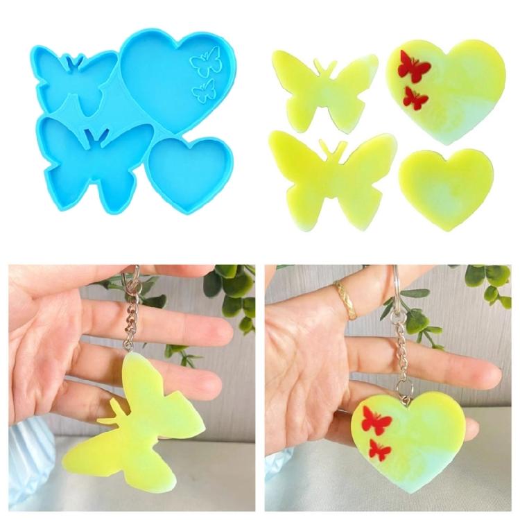 Flexible Silicone Mold Easy to Use Heart Butterfly Earrings Epoxy Resin Molds