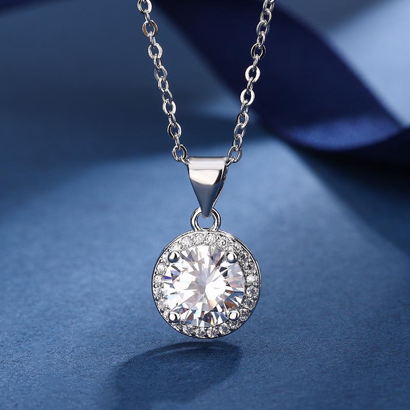 Simple Zircon Four-Piece Jewelry Set Premium Round Necklace Bracelet Earrings Ring Chic Minimalist Temperament