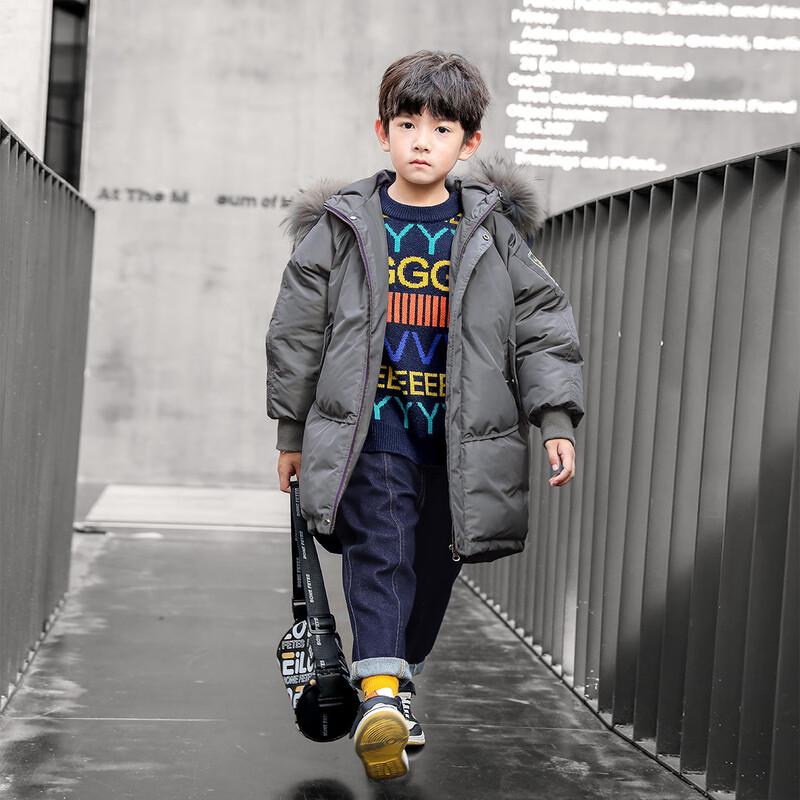 Зимняя куртка с капюшоном и утиным пухом Duoduojia для мальчиков, приталенного силуэта