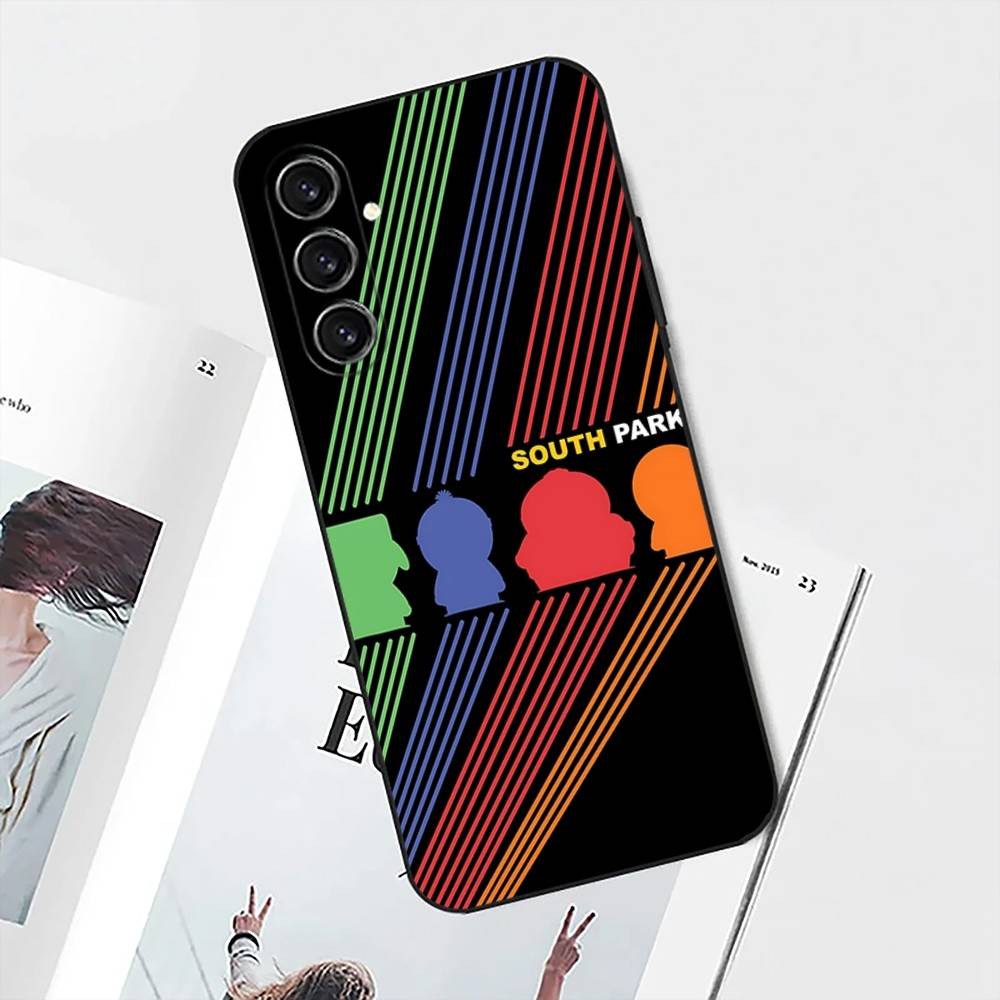 Cartoon Funny S-South-P-Park Phone Case For Samsung S25,S24,S21,S22,S23,S30,Ultra,S20,Plus,Fe,Lite,Note,10 Black Soft Shell