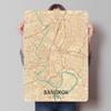 Bangkok Vintage Map Poster Map Metal Sign Modern Home Decoration Living Room Custom Tin Plaques for Wall Art Decoration Man Cave