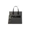 Michael Kors MK Kempner Классическая Винтажная Печать Широкий Ремень Застежка-Замок Тканевая Сумка-Тоут Женская Тоут Черно-Белая 30F2S4KT3J-064