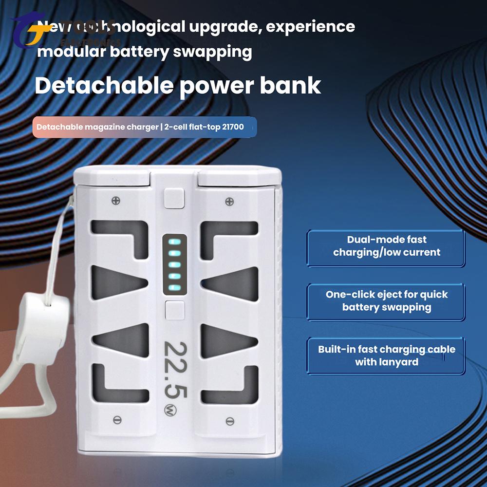 2*21700 Батареи DIY Корпус Power Bank Комплект Быстрая Зарядка Двойной Режим Замена Батареи Одним Нажатием для Устройств с Низким Током 22.5 Вт