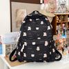 Simple Butterfly Bow And Cartoon Bear Pattern Student Backpack For Casual Travel