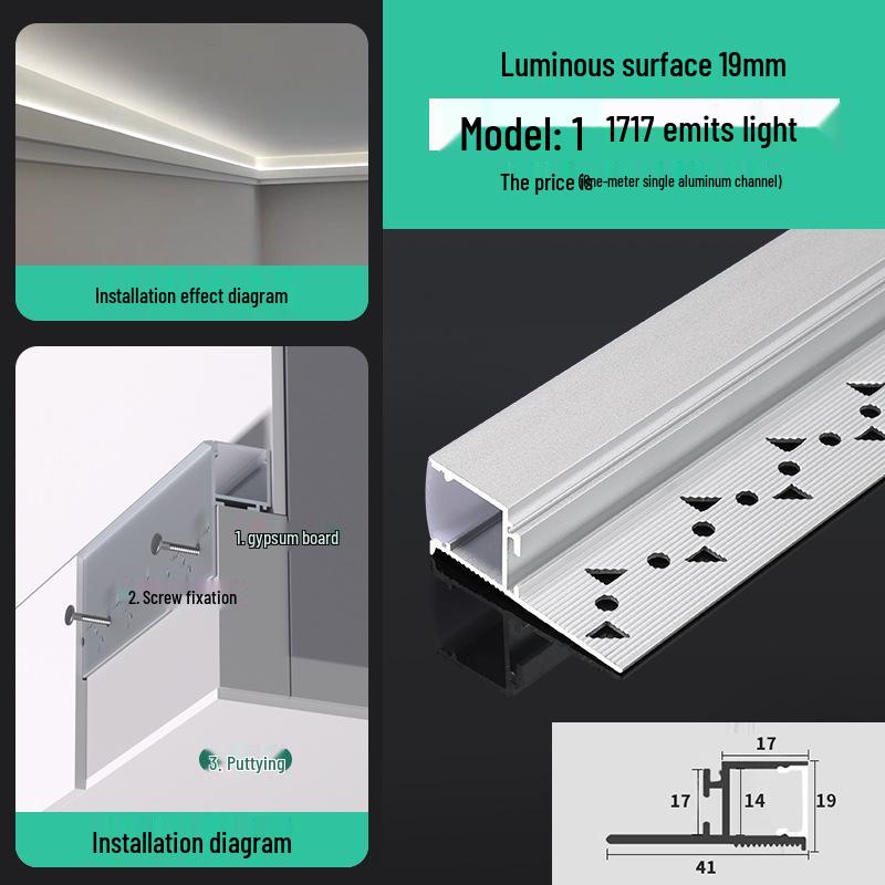 Seamless Linear Recessed LED Light Channel - Aluminum Strip Slot Design