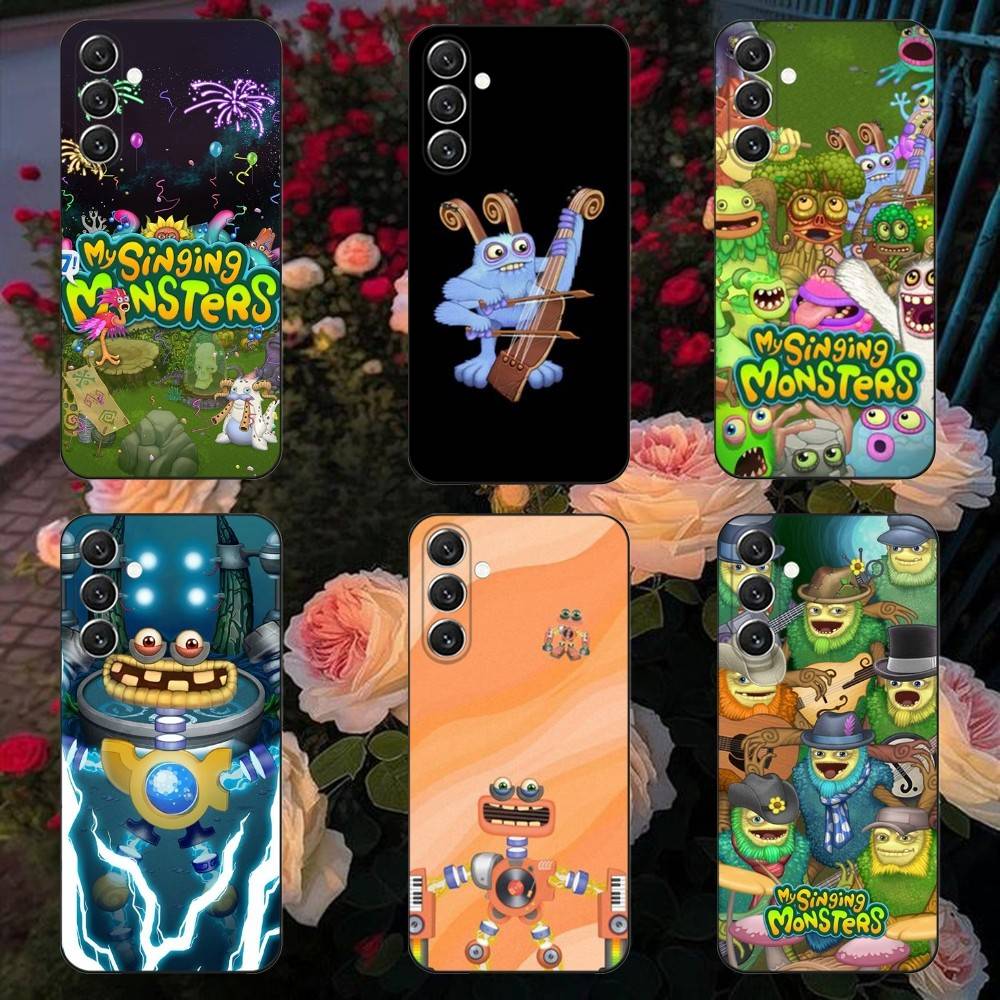 Чехол для телефона My Singing M-Monsters Чехол для телефона для Samsung Galaxy A13, A21s, A22, A31, A32, A52, A53, A71, A80, Мягкий черный корпус