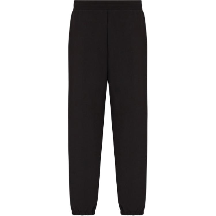 Emporio Armani EA7 Весна/Лето 25 Однотонные трикотажные джоггеры с кулиской и манжетами Унисекс Джоггеры Черный 7X000045-AF12116-UC001