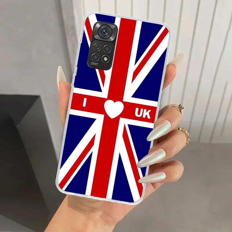 Union Jack England UK Flag Phone Case for Xiaomi Redmi Note 15 14 14S 13 12S 12 Pro 11S 11 Plus 11T 11E 10S Soft Funda Print She