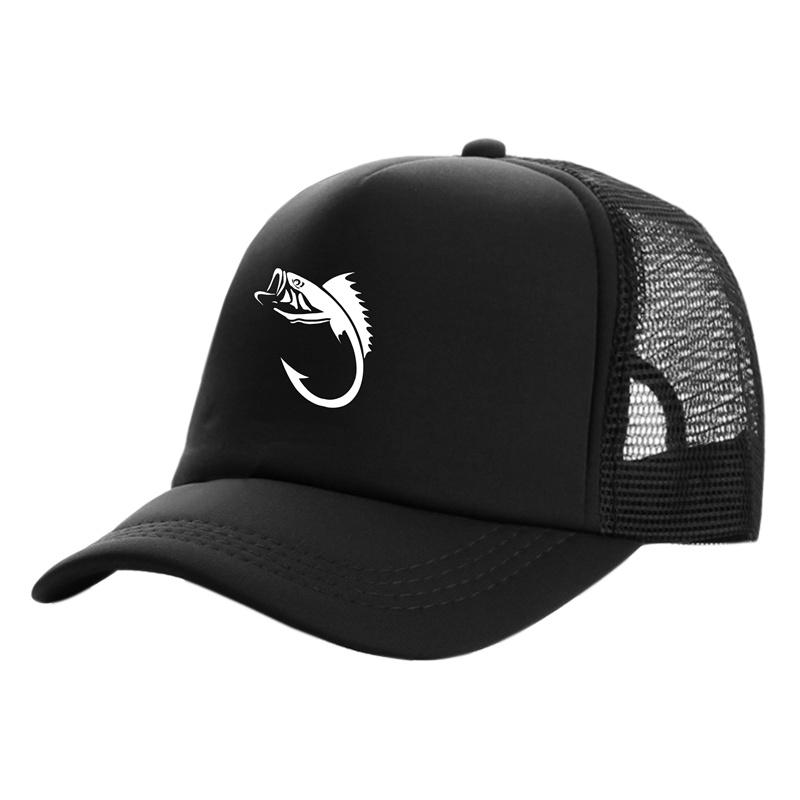 FisherUnisex Fish Hook Unisex Trucker Caps Unisex Cool Outdoor Style Fishing Hats Fashion Baseball Cap Summer Unisex Women Mesh Caps MZ