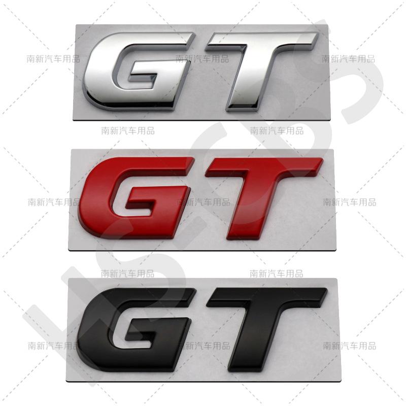 WDC5 1Pcs Metal 3D Car Rear Trunk GT Emblem Logo Auto Door Fender Badge Tailgate ogo GT Car Body Decorative Stickers Accessoires
