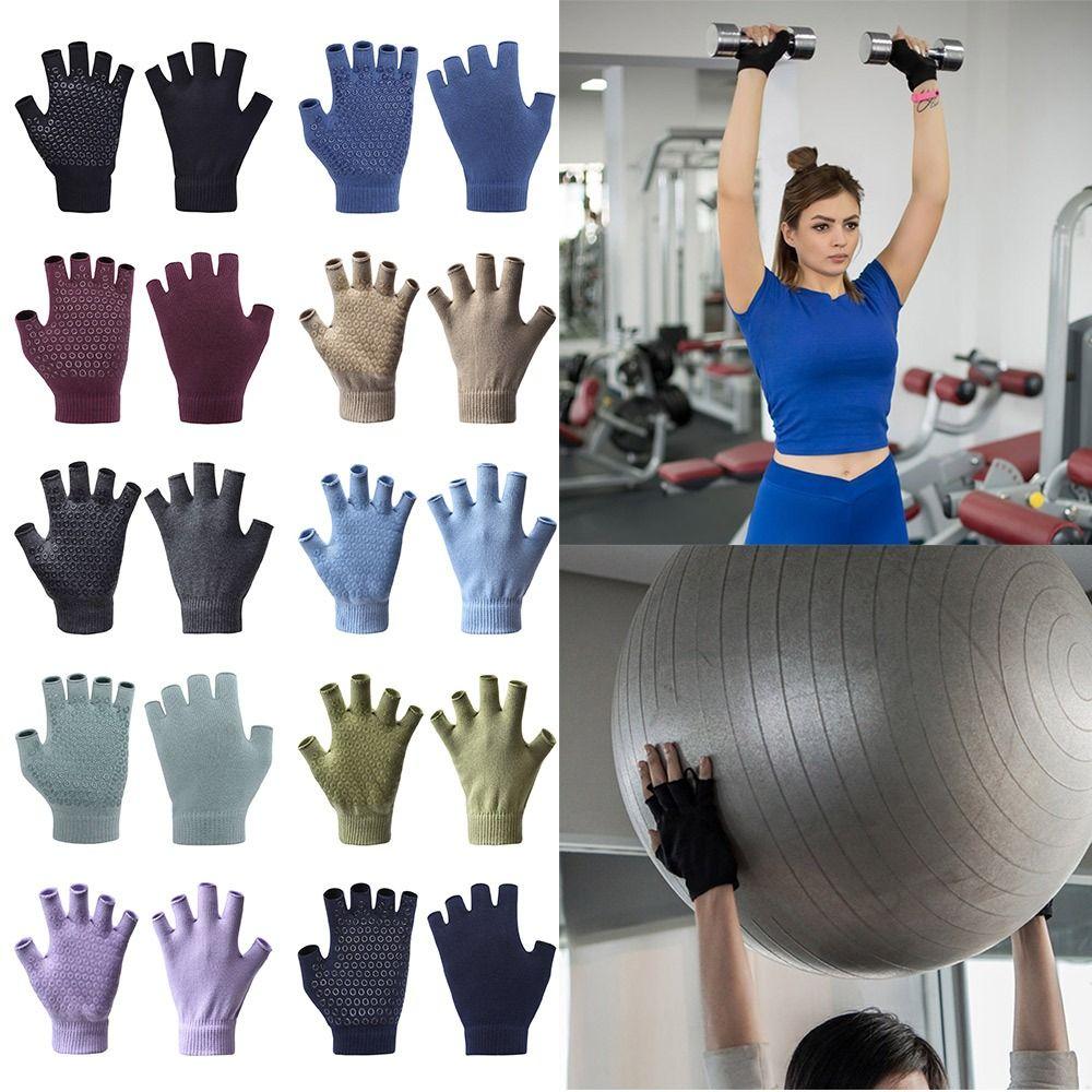 Перчатки для пилатеса с открытыми пальцами, нескользящие, женские, аксессуары для йоги, фитнес-перчатки