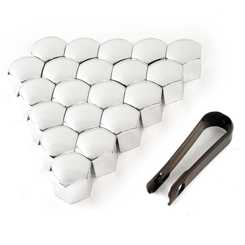 19/17mm 20PCS Universal Rust-Proof Chrome-Plated ABS Car Wheel Nut Protective Caps Rust-Proof Wheel Nut Caps Car Accessories