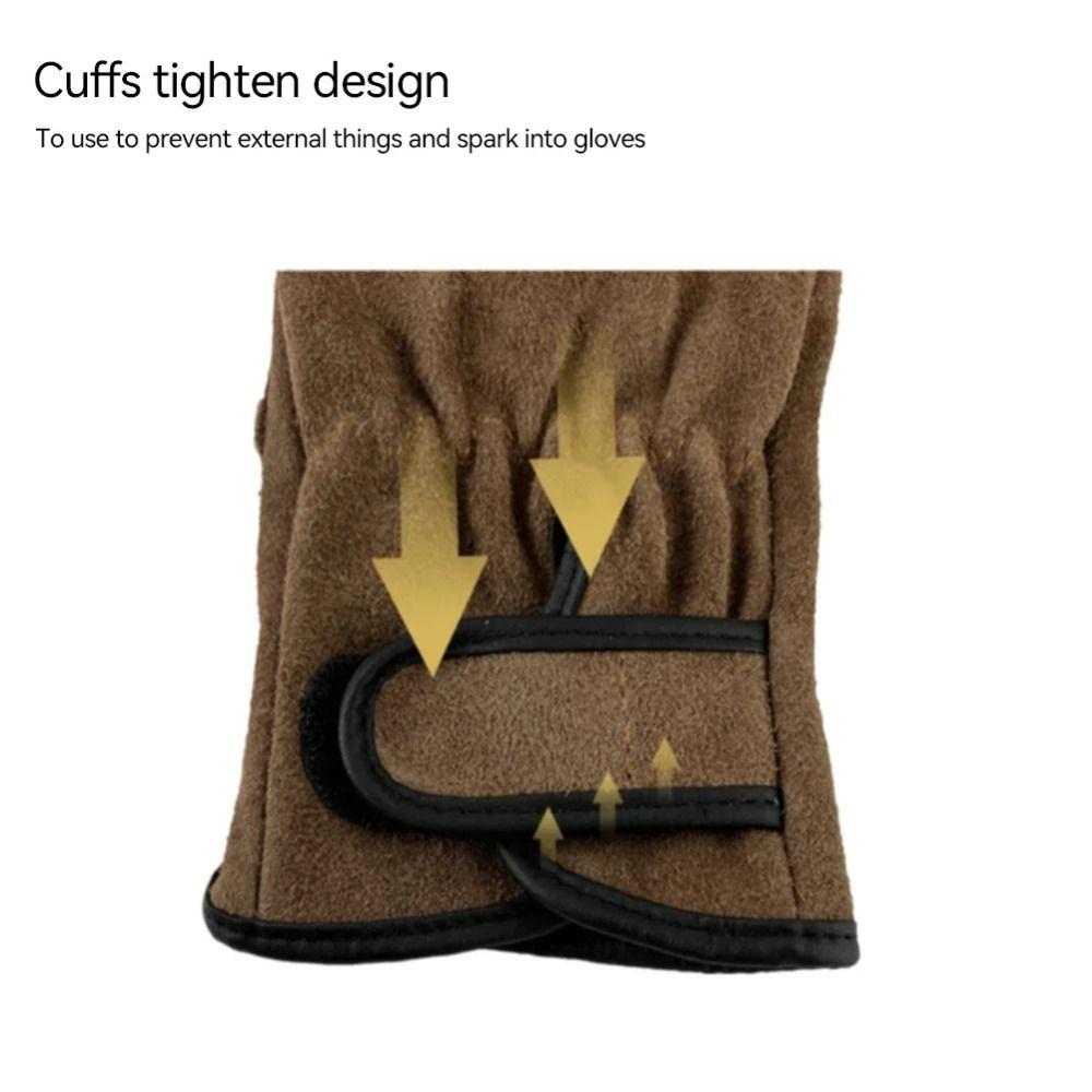 1Pair Leather Cowhide Protective Gloves Hand Protection Labor Protective Gloves Motorcycle