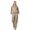 Women's Spring and Autumn Fashion Casual Lapel Zip Long Sleeve Top Long Pants Suit