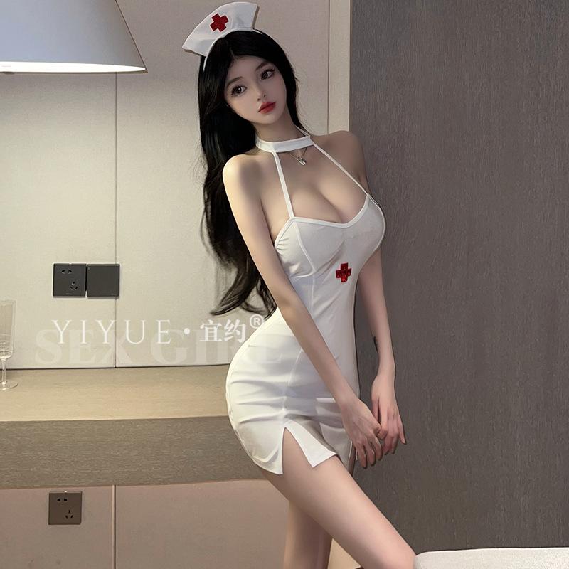 Original Erotic Underwear, Sexy and pure Desire Nurse Uniform, Women's hip Wrap, Hot no-take Uniform, Seductive Set 8808