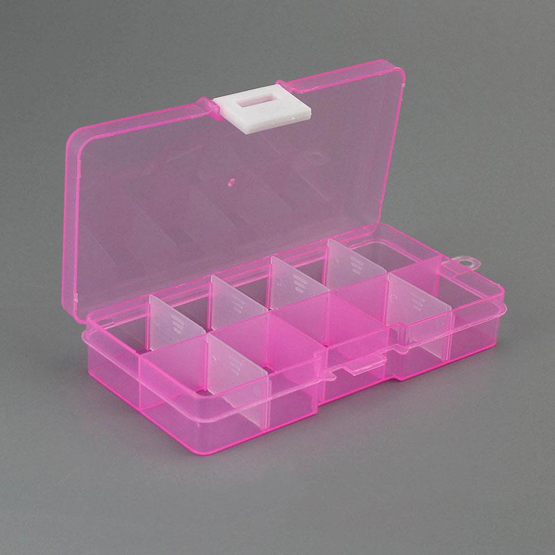 Transparent Storage Container Jewelry Box Clear Plastic Organizer Box Earring Storage Organizer Display Case for Beads 10 Grids