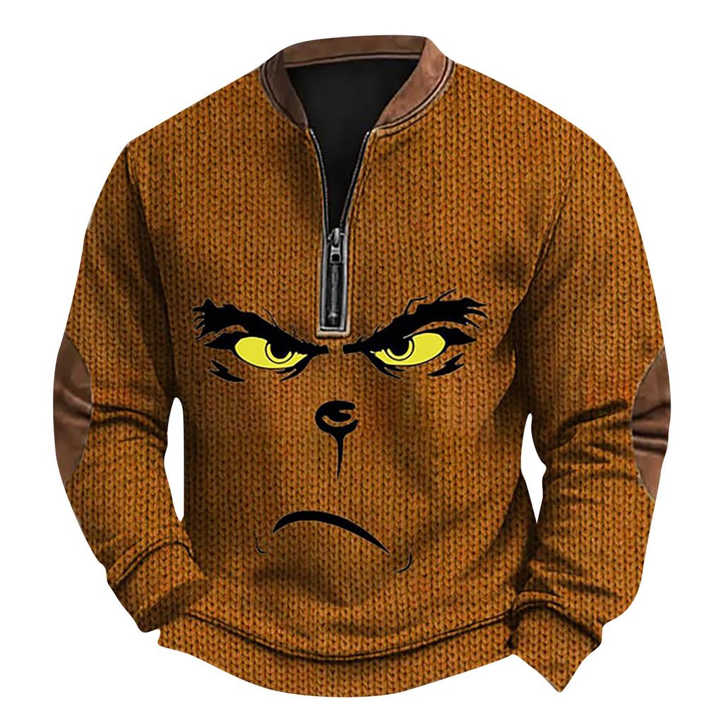 Мужская спортивная толстовка с длинным рукавом на молнии для активного отдыха