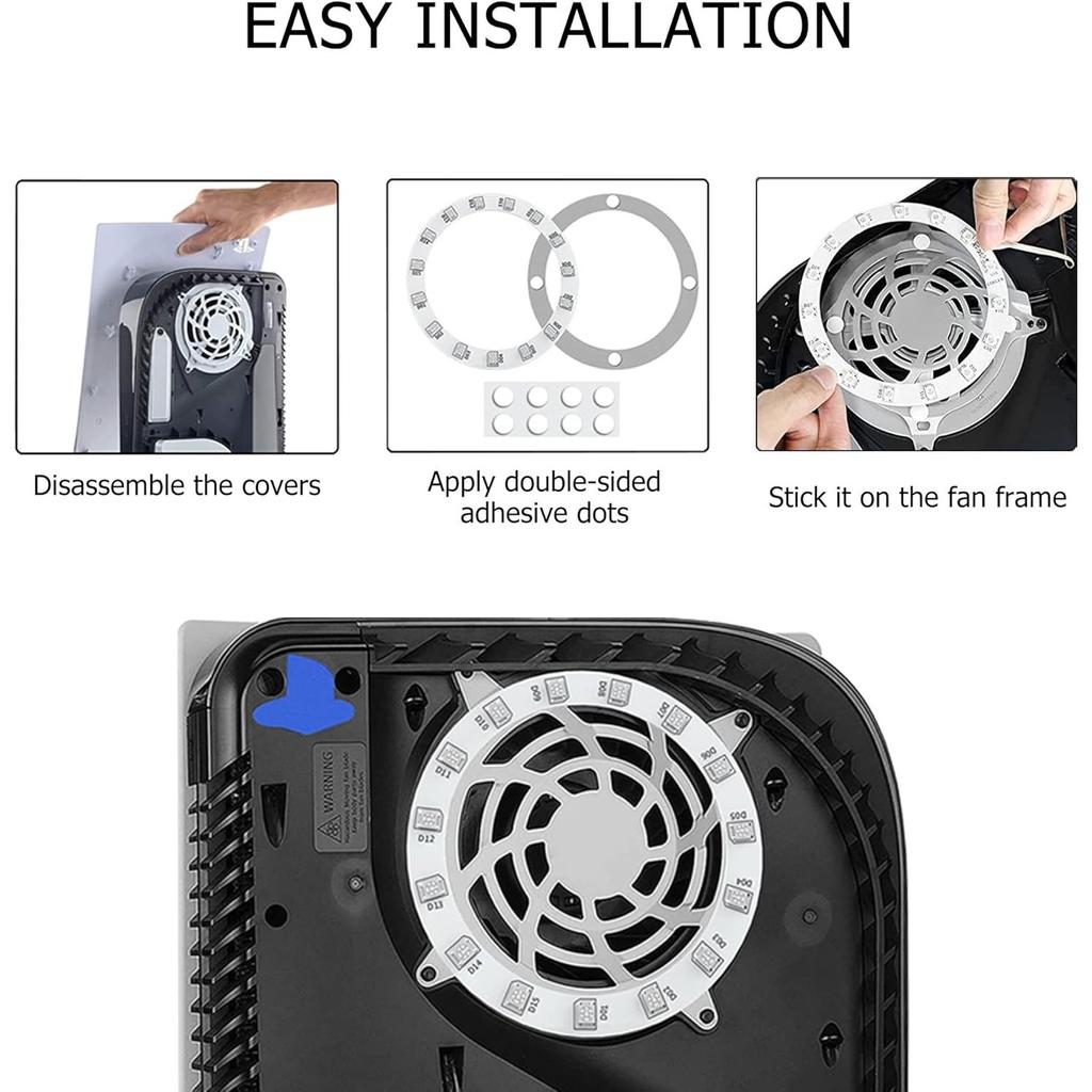 Светодиодная панель RGB, 8 цветов, 400 эффектов, синхронизация цветов под музыку, аксессуары для самостоятельного украшения, кольцевые световые полосы для PS5, приложение/ИК-пульт дистанционного управления