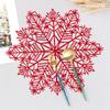 Christmas Table Mat Snowflake Placemat Hollow Insulation Coaster PVC Heat Resistant Table Cup Pads Christmas Party Home Decor