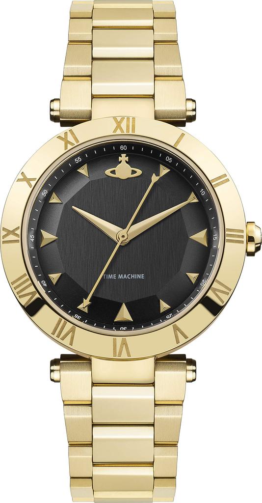 Vivienne Westwood Montague Watch VV206BKGD Women's Black Gold Stainless Steel Case 35mm, Quartz Design