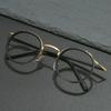 Retro Brand Design Luxury Round Frame Glasses Frame For Men Women Ultralight Stainless Steel Alloy Anti Blue Light Eyeglasses