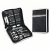 26-Piece Stainless Steel Manicure Set: Portable Nail Clippers, Cuticle Scissors & More