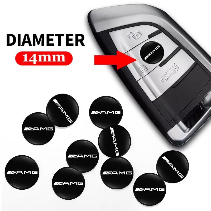New 14mm Car Remote Control Key Badge Emblem Stickers For Mercedes Benz AMG A B C E G CLA W211 W203 W204 C260 E300L A200L GLC300 JQRST1