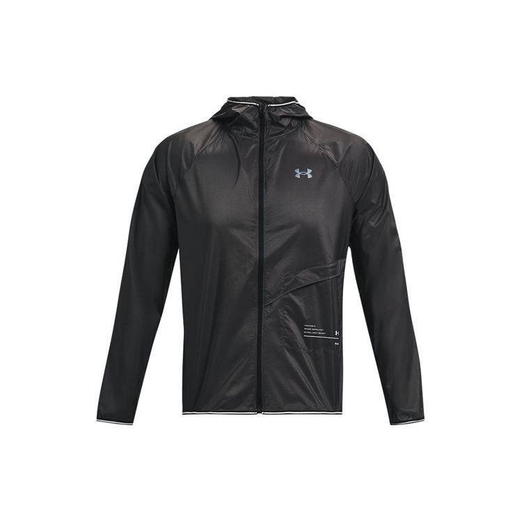 Under Armour Мужская дышащая складная куртка с капюшоном для бега Qualifier Storm Woven Black 1326597-010