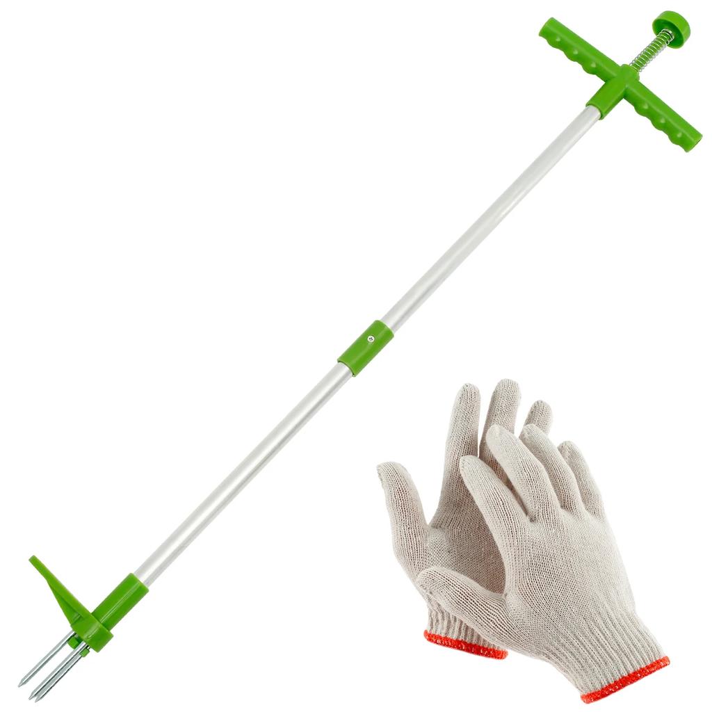 39inch Weed Puller Long Handle Weeder Hand Tool with Stainless Steel Claw Sturdy Lightweight Weed Root Pulling Tool for Lawn