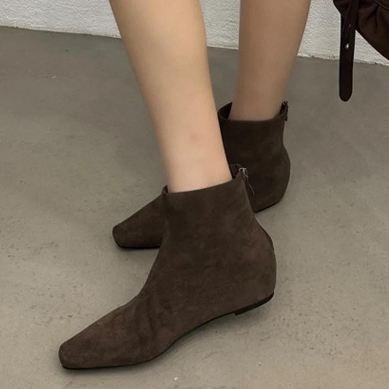 Зимние ботильоны с острым носком, сексуальные туфли на плоской подошве, модная обувь из замши, тренд 2025 года, готические гладиаторы, зимние челси, лодочки De Mujer