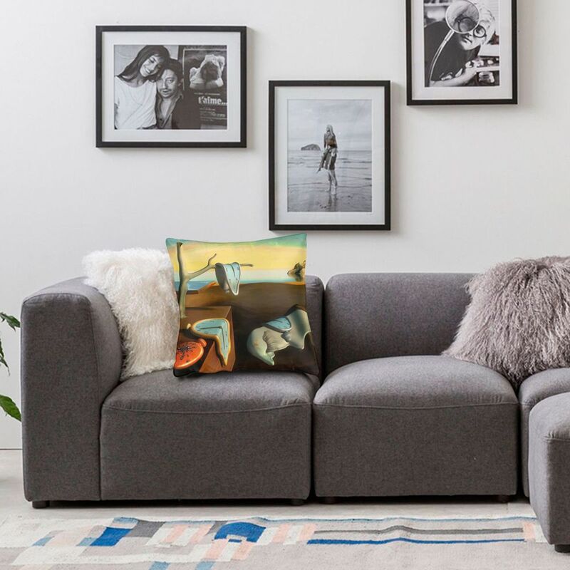 The Persistence Of Memory Cushion Cover 45X45Cm Salvador Dali Painting Art Velvet Cute Pillow Cases For Sofa Home Decor