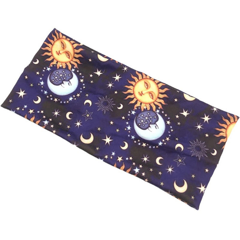 Summer Women Fashion Print Yoga Sports Elastic Headwraps Outdoor Sports and Leisure Headscarves Hair Band