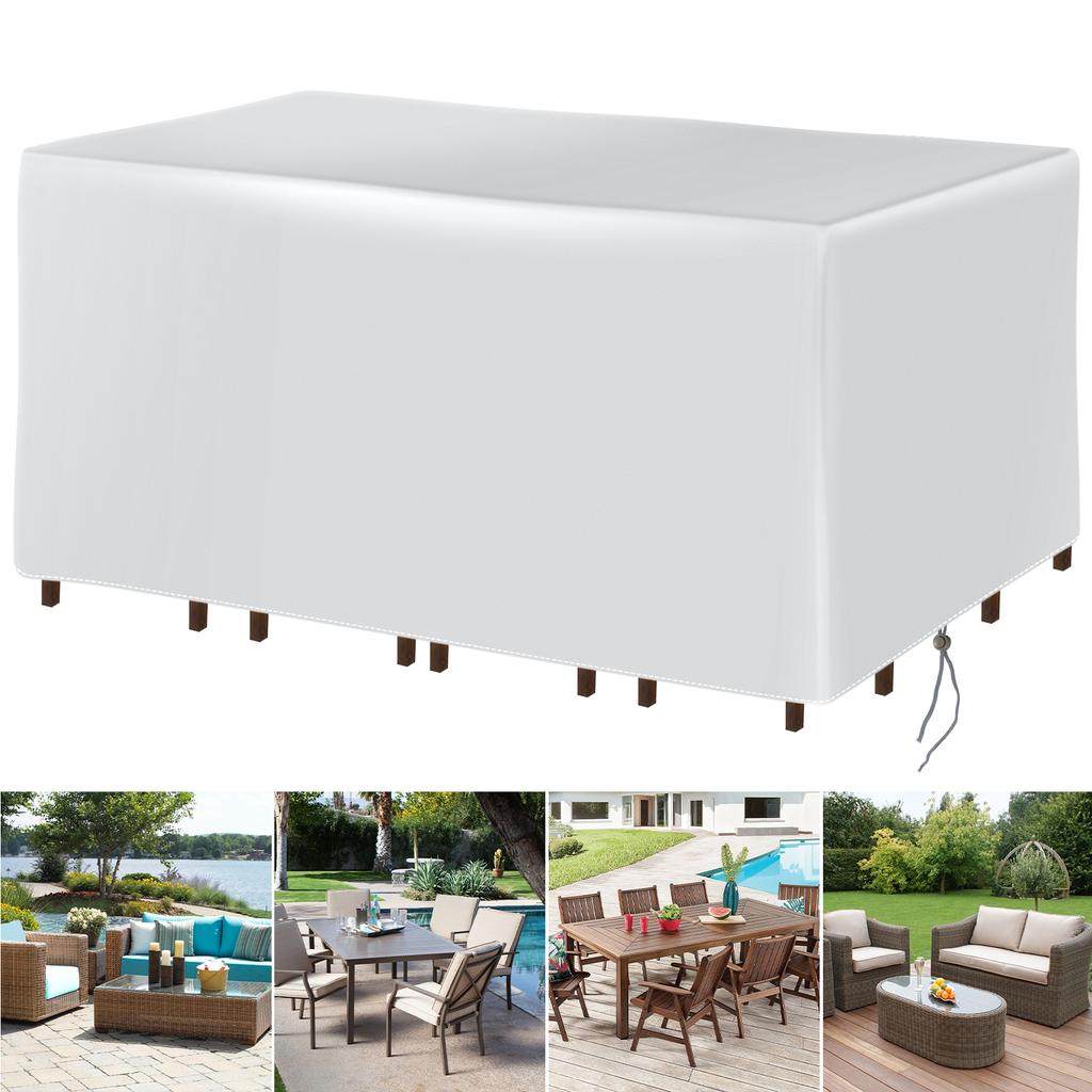 Rectangular Patio Heavy Duty Table Cover -  Tough Canvas Waterproof Outdoor Dining Table and Chairs General Purpose Furniture Co