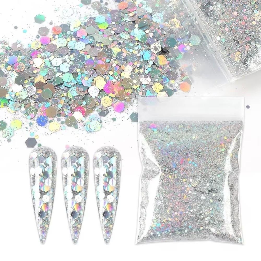 50G PET Nail Diamond Glitter Sequins Holographic Holographic Glitter Craft Projects Supplies