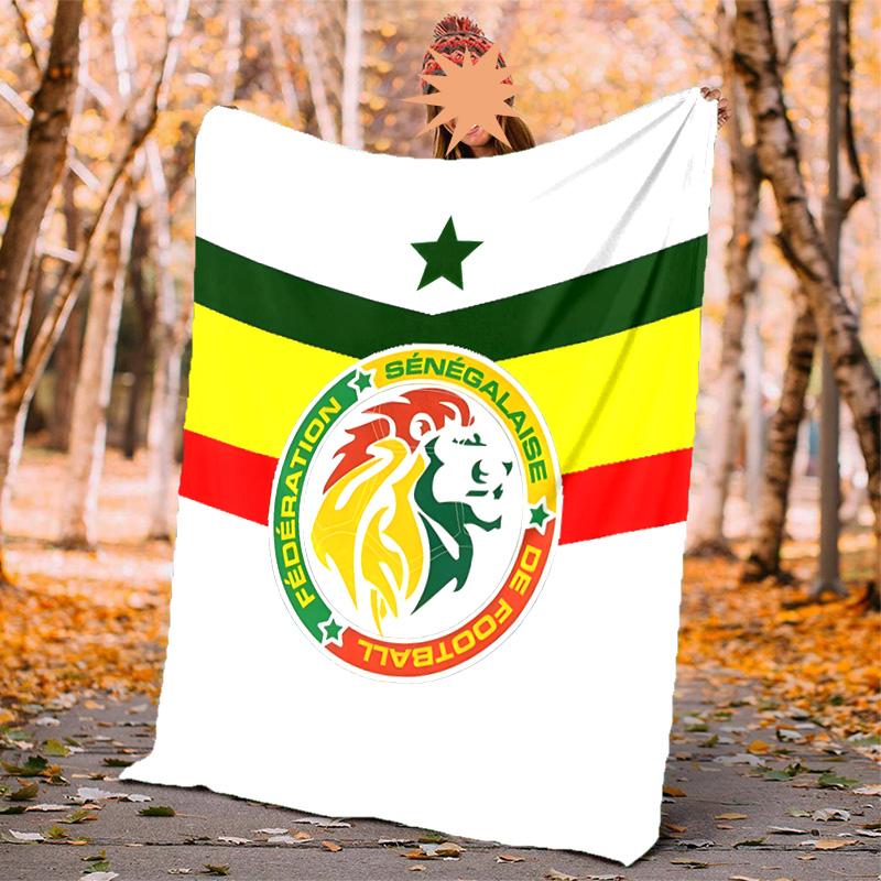 Senegal Flannel Blanket Soft Warm All-Season Throw, Design for Camping, Car Travel, Hiking Sofa, Bed, Office Perfect Gift for Parties