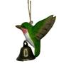 Handade Wooden Hummingbird Guardian Bell Of Good Luck Ornament,Metal Bell Bird Figurines Hanging Decor Home Housewarming Gift