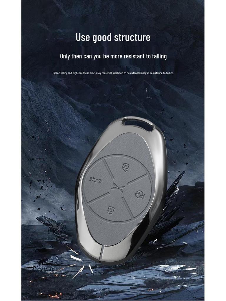 XPeng P7/P5/G3/G3i/G9 Key Case with Buckle & Rope - 2022 Model Car Key Shell Modification