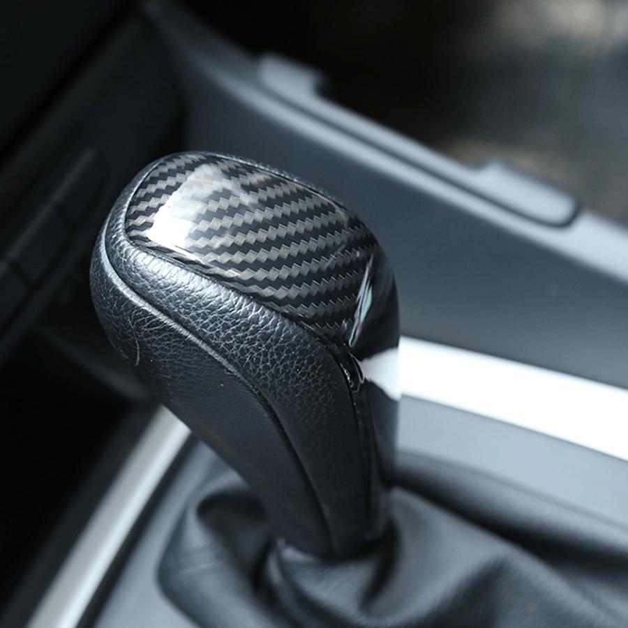 US Carbon Fiber Look Gear Shift Knob Head Cover For BMW 3 Series E90 E91 E92 E93