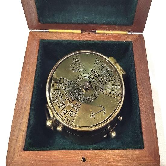 Vintage Nautical Compass  100 Year Calendar Compass  Engraved Compass