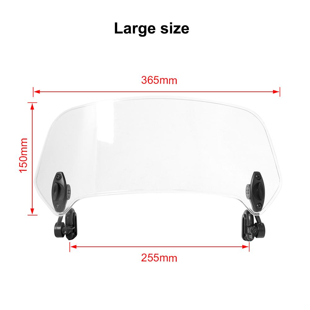 Universal Motorcycle Windshield Extension Adjustable Spoiler Clamp-On Windscreen Deflector Suitable For All Motorcycle Models