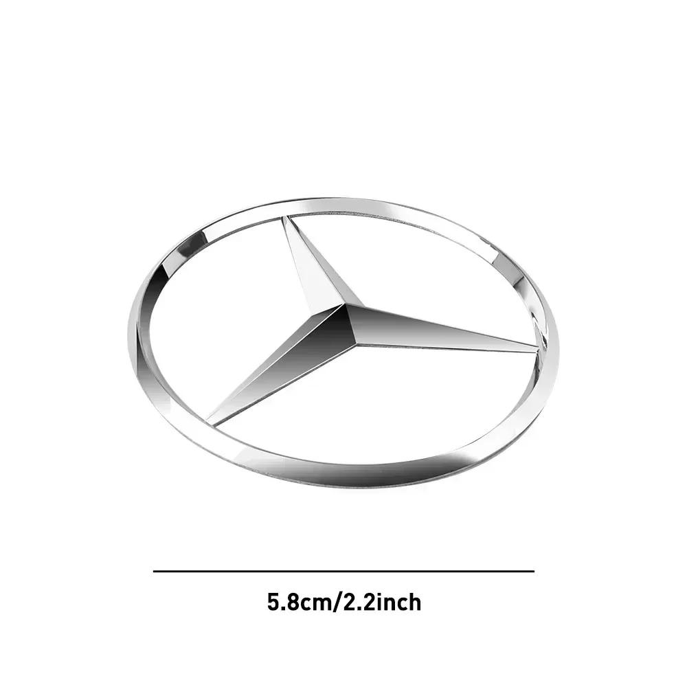 52/58mm STAR Stickers Car Steering Wheel Center Emblem For Mercedes Benz AMG W124 W202 W203 W210 W212 W220 Decal Car Accessories ZSY5